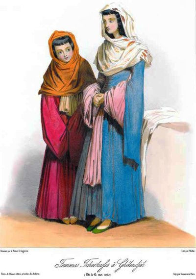 高加索的场景，风景，风俗和服饰由G. Gagarin王子自然画出 作者 加里格林（Grigory Gagarin）